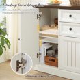 thumbnail image 5 of IFGET Farmhouse 58" Buffet Cabinet with Storage, 2 Large Drawers & 4 Grooved Barn Doors, 34" Tall Coffee Bar Cabinet, 5 of 6