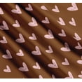 thumbnail image 3 of Soimoi Brown Cotton Voile Fabric Cute Smile Heart Print Fabric by the Yard 42 Inch Wide, 3 of 7