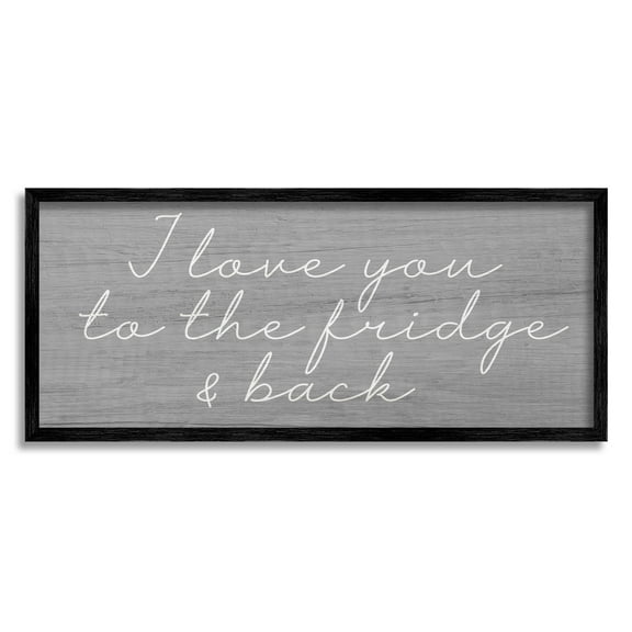 Stupell Industries To The Fridge & Back Phrase Graphic Art Black Framed Art Print Wall Art, Design by Lil' Rue