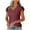 Wine, variant on Luxalzxs Summer Tops for Women 2024 Trendy Dressy Casual Solid Color V-Neck Ruffle Short Sleeve Blouses Tops