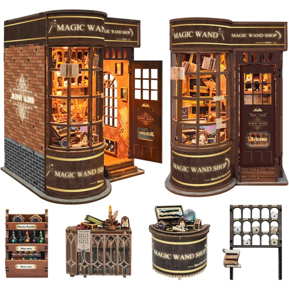 Miniature House Kit Book Nook Magic Wand Shop para adultos