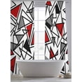 thumbnail image 5 of Abstract Lines Sheer Curtains 2 Panels Set Black Gray Red Triangle Geometric Modern Sheer Window Curtains Light Filtering Rod Pocket Voile Drapes for Bedroom Living Room 52"X96", 5 of 8