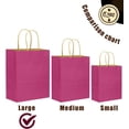 thumbnail image 2 of Large Kraft Paper Bags with Handles 13"x10"x5" 32 pcs Gift Paper Bag Rosy Solid Color Bags（Large Size）, 2 of 12