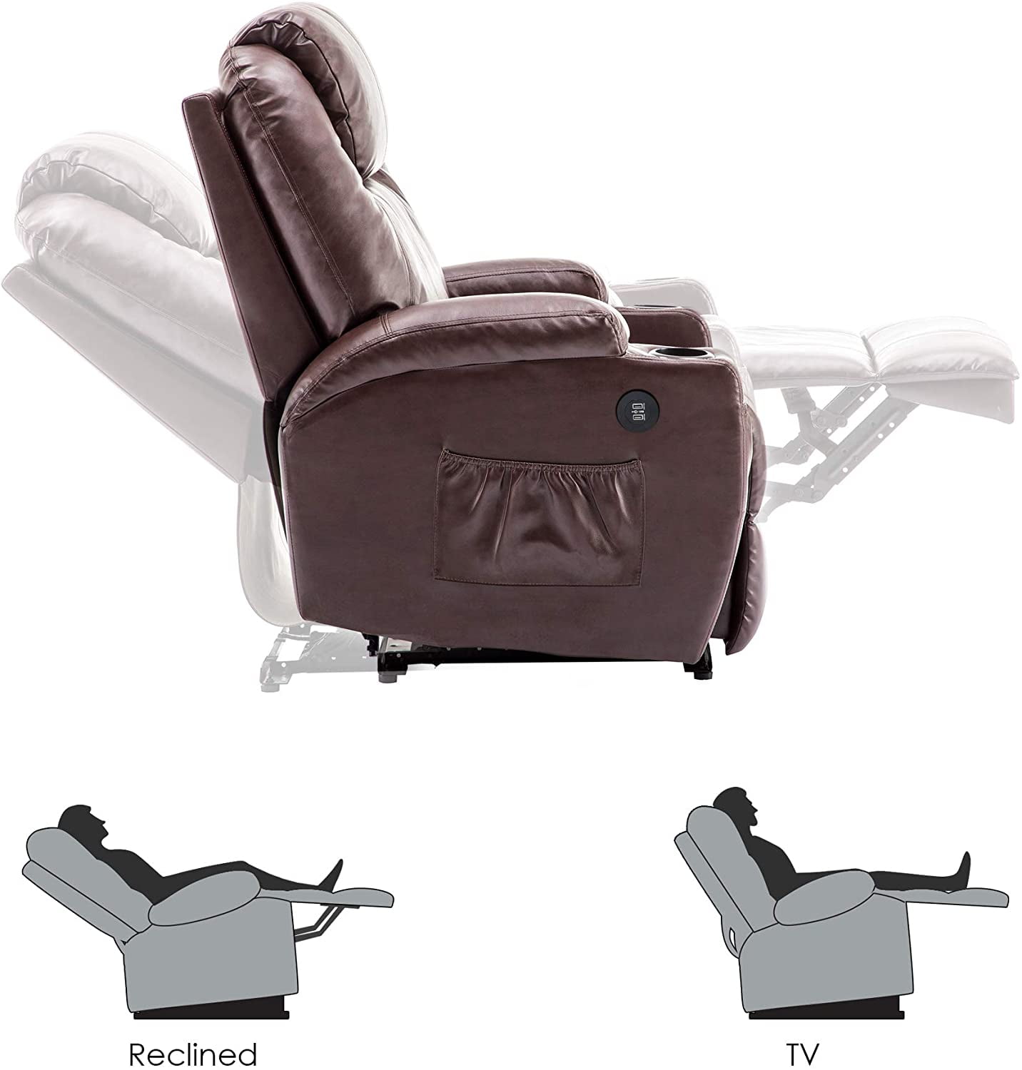 Mcombo Electric Power Recliner Chair with Massage and Heat, 2 Position —  MCombo