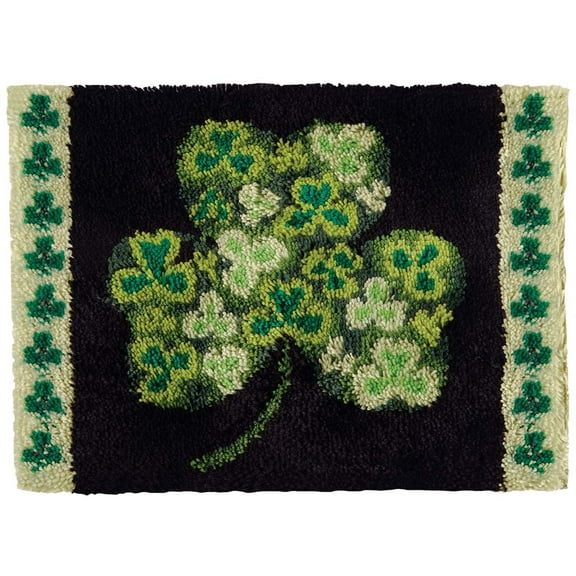 Rug Making Latch Hooking Kit，Shamrock Fields Latch Hook Kit ,Creative Craft Home Decor Ideal for Learning Rug Making