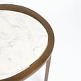 thumbnail image 5 of Aarvum Ellora Side Table – White Marble Top with Raised Brass Rim & Tripod Base, Modern Pedestal Accent Table for Luxury Living Spaces, 5 of 7