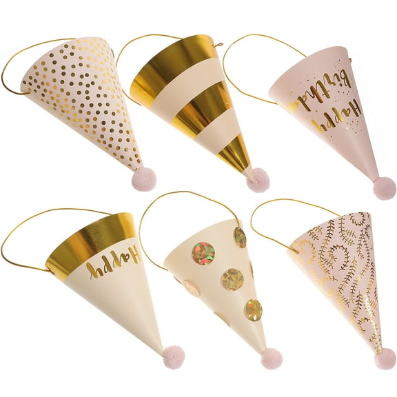 unbranded  6 Pcs Party Plush Pom Birthday Hat Hats Special Child