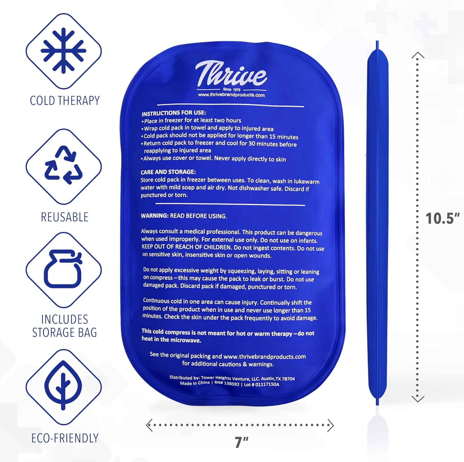 Thrive, Ice Pack for Lunch Boxes - 4 Reusable Packs, BPA Free, Keep Food  Cold with Cool Print Designs