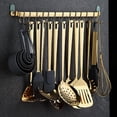 thumbnail image 4 of Pot and Pan Hanging Rack Wall Mounted Kitchen Rail with 12 Hooks Double Pipe, Golden, 4 of 5