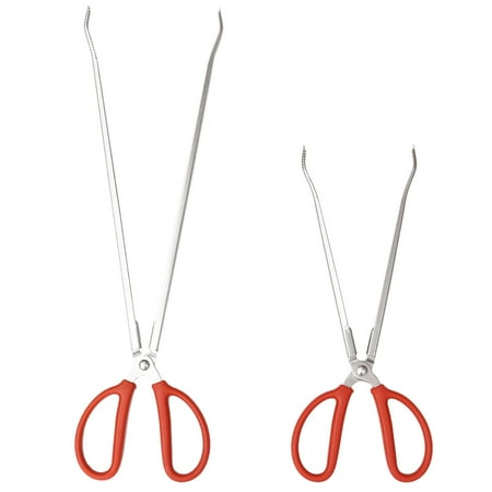 

Frcolor 2Pcs Eel Crab Mud Fish Tongs Long Garbage Clip Pick Up Tools for Outdoor - Curved (Red)