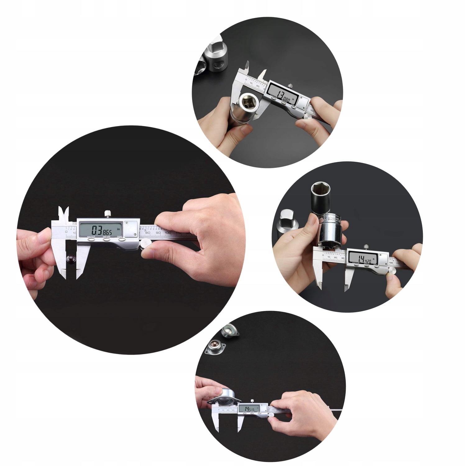 Digital display vernier caliper 0-150mm household stainless steel jewelry bracelet pearl play internal measurement