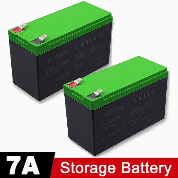 2Pcs LiFePO4 7Ah 12V Lithium Battery with BMS - 4000 Deep Cycle, for RVs, Solar Systems, Off-Grid Storage & More - Rechargeable Battery, Grade A, Trolling Motor, Travel Trailer And Home Use