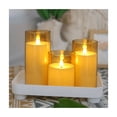 thumbnail image 3 of 3p Velas Eléctricas Led 7.5cm Flama Realista Remoto Contral Dorado_3Pzas_7.5cm, 3 of 5