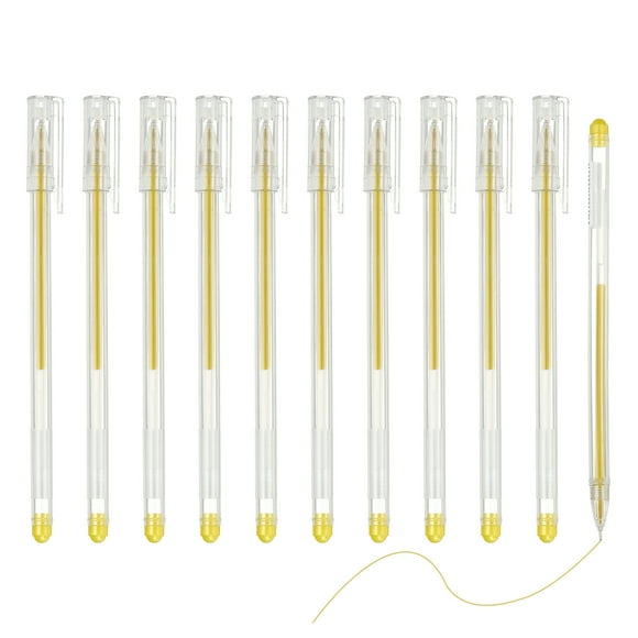 Uxcell 12 Pcs Bolígrafos de Gel de Colores, Punta Fina de 0.5mm, Tinta Pastel para Proyectos de DIY, Pintura, Diario, Cuaderno, Papel Negro, Dibujo, Longitud de 16cm, Tinta Dorada