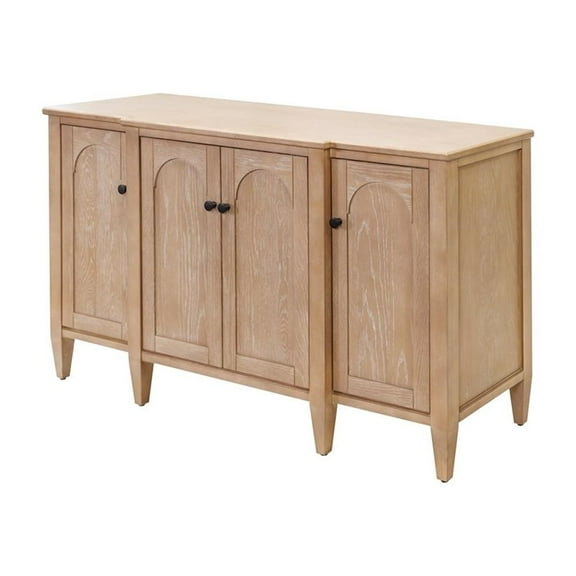 Pemberly Row Modern Wood Console Wood Entryway Console in Light Brown