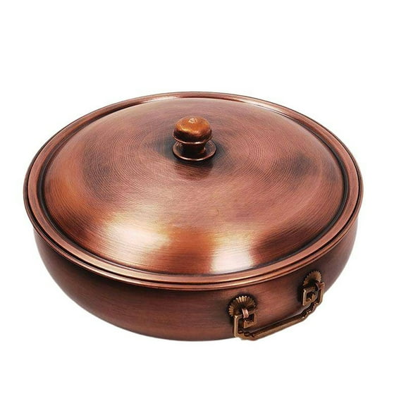 Red copper pot, copper hot pot, household induction cooker , soup pasta stew with lid double ear, kitchen, cookware, pots, non-stick pan