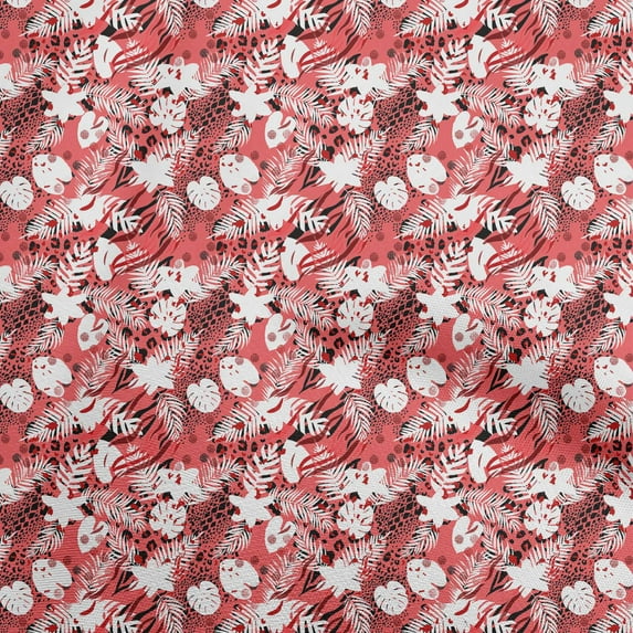 oneOone Silk Tabby Pink Fabric Tropical Leaf Diy Clothing Quilting Fabric Print Fabric By Yard 42 Inch Wide