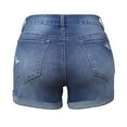 thumbnail image 4 of Women's Elastic Perforated Denim Shorts Ladies Denim Jean for Woman Woman Pants Size 14 Boot Cut Pants for Women Jean Pants for Women Tall Jean's Posh Pantry Long Stilt Pants No Kvetching Jean Pants, 4 of 4