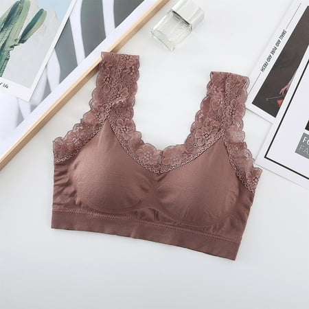 

asdoklhq Sports Bras for Women Lace Vest-Style Tube Top Back Wrap And Chest Underwear