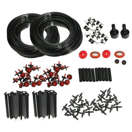 150FT Automatic Micro Drip Irrigation System Plant Self Watering Garden Hose Kits For Home Garden Hanging Basket Watering Automatic Kitcopy Plant