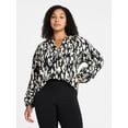 thumbnail image 2 of Time and Tru Women's Peasant Blouse with Long Sleeves, Sizes XS-XXXL, 2 of 6