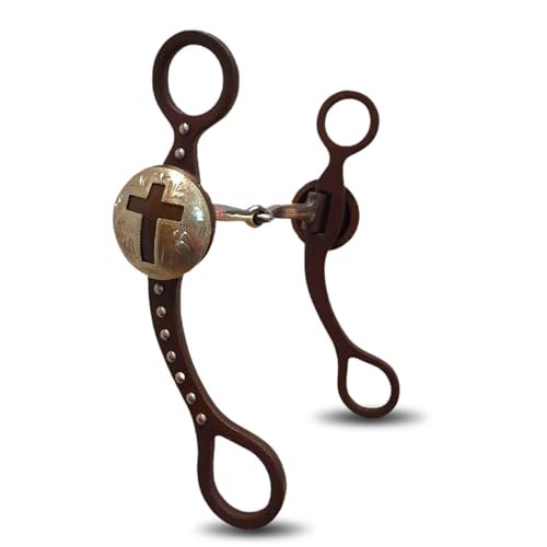 Colorado Saddlery The Las Cruces Morceaux de Snaffle pour Chevaux - Morceaux Western 5 Pouces - Joues Antique Marron 7 Pouces - Embouchure pour Chevaux pour Conduite Quotidienne et Entraînement