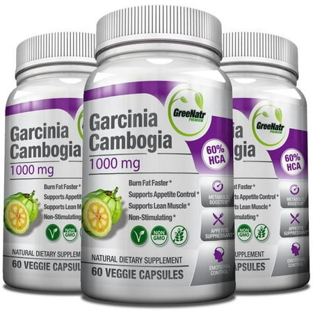 Pur Garcinia Extrait - 1000mg - 60% HCA avec le potassium pour l'absorption et le maximum d'avantages
