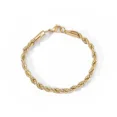 thumbnail image 5 of 6MM 14K Yellow Gold  Chain Bracelet For Women Men Gold Color Twisted Rope Chain Bangle Fashion Never Fade Waterproof Jewelry, 5 of 7