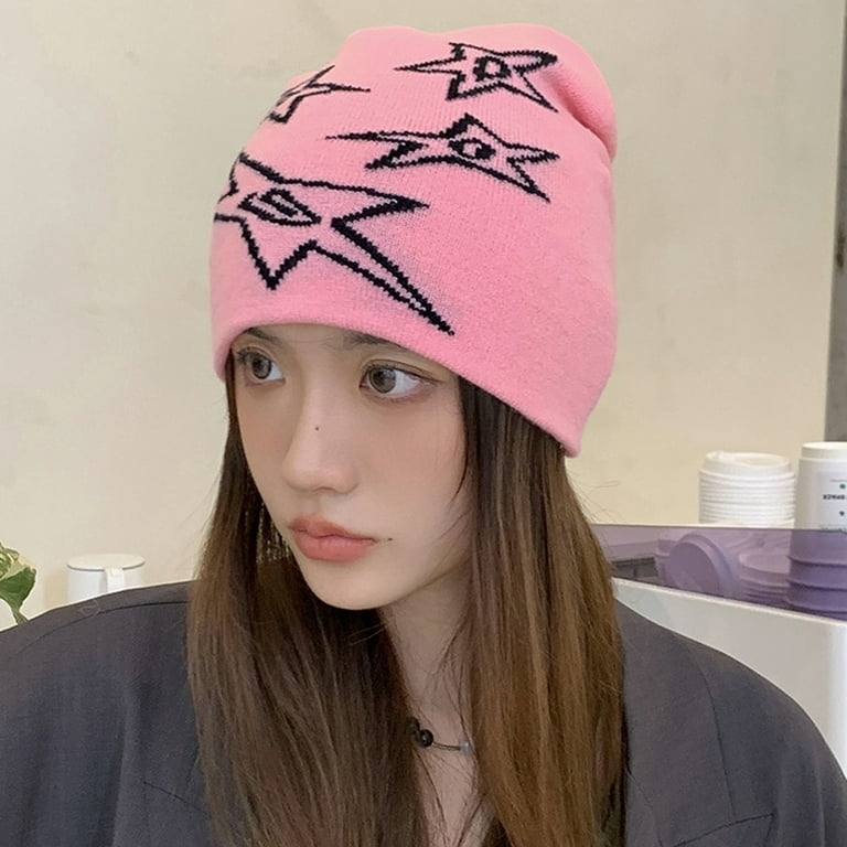 style Cute Beanie Cap Wool Hats Hat Women Hat Jacquard Men Ski 2; Knitted - Cycling Letter Skull Unisex Star 2000s Outdoor