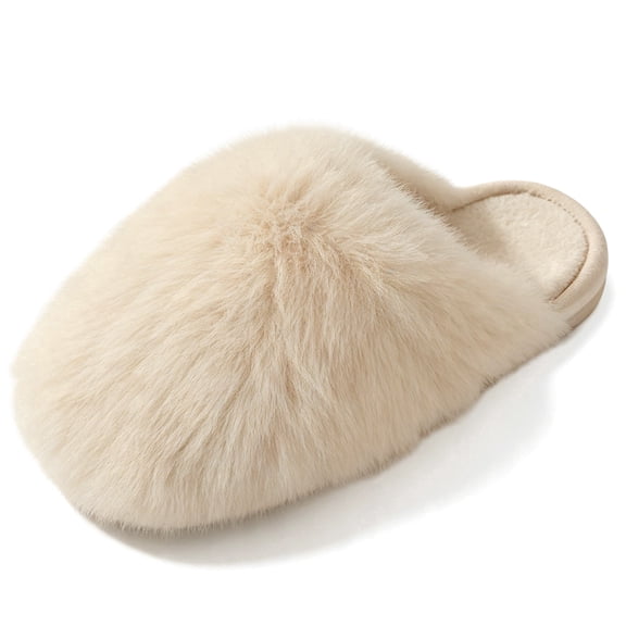 BERANMEY Fuzzy Slippers for Womens Closed Toe Womens Slippers Ultra Fluffy Plush Warm House Slippers for Women Indoor Bedroom Slippers Non Slip Cozy Winter Lounge Slippers