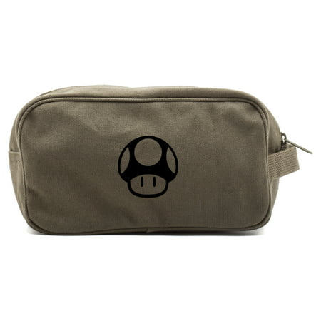 Mario Brothers 1up Mushroom Dual Two Compartment Travel Toiletry Dopp Kit