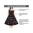 thumbnail image 4 of Christmas Dress for Women, Christmas Style Pattern Lace Sleeveless Round Neck Midi Dress for Holiday Christmas Party, 4 of 9