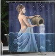 thumbnail image 3 of Ambesonne Zodiac Shower Curtain, Aquarius Lady with Pail, 69"Wx84"L, Blue Dark Blue, 3 of 4