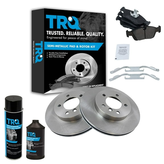 TRQ Brake Pad & Rotor Semi Metallic Front Kit w/Chemicals for BMW 3 Series Z3 Z4 BKA17982 Fits select: 2001-2006 BMW 325, 2000 BMW 323