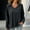 Black, variant on Women's Long Cardigan Button Shirt Strap Lapel Flared Sleeve Top Fashion Women Casual Lapel Long Sleeve Solid Color Shirt Top Single-Breasted Cardigan Blouse Lapel Casual Tops Zipper Collar Tops