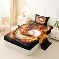 thumbnail image 2 of Erosebridal Baseball Glove Pattern Twin Sheet Sets,Boys Ball Sport Bedding For Boys Men 3-Piece, 2 of 6