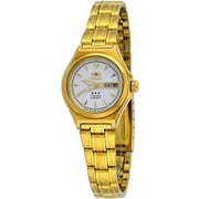 Orient #FNQ1S002W Women's 3 Star Gold Tone Stainless Steel White Dial Automatic Watch