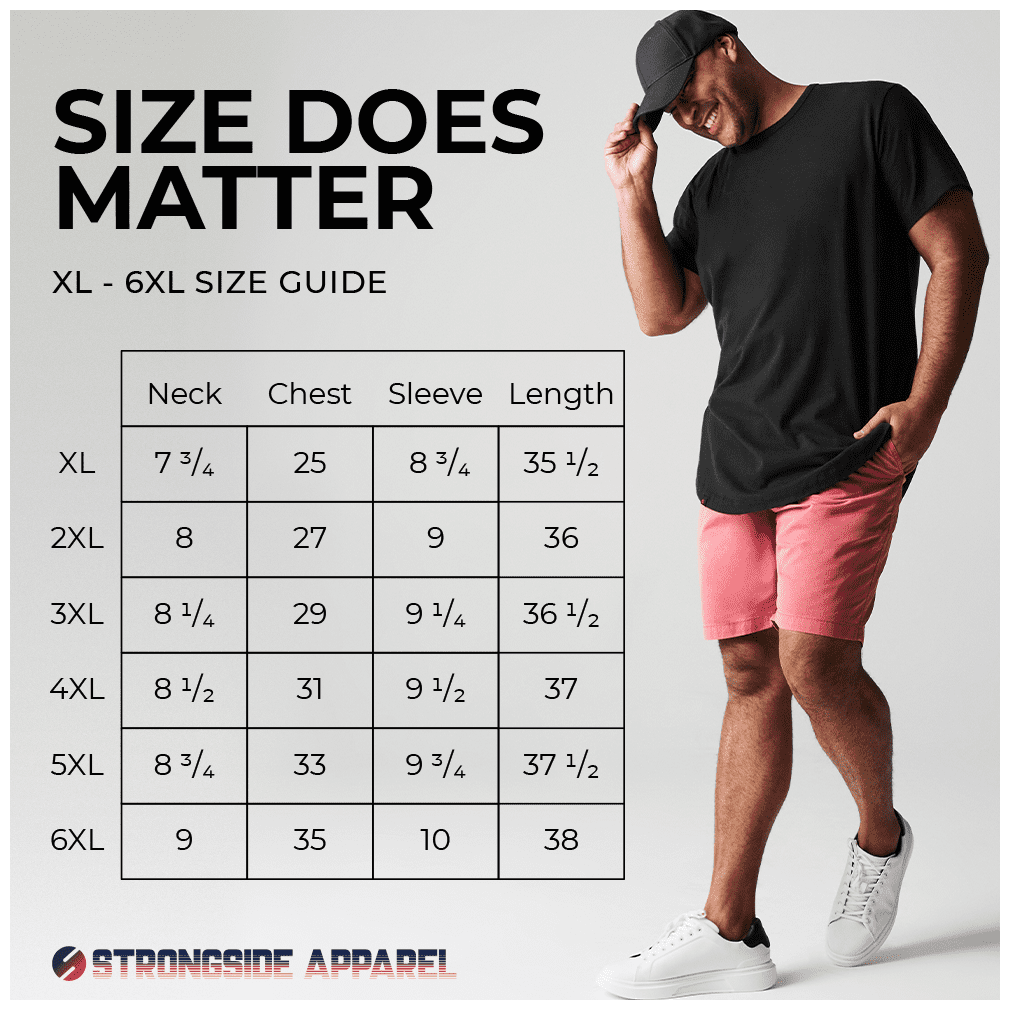 Strongside Apparel Men's Big and Tall T-Shirt – Longer Length Stretch Tee