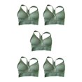 thumbnail image 3 of Thinsony Supportive Sports Bra Yoga Crop Top Vest for Workouts Green L 5Set, 3 of 6