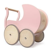 Kinderfeets 2-in-1 Versatile Baby Toddler Wooden Toy Walker Stroller Pram, Rose