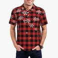 thumbnail image 1 of Vsdgher Polo à Carreaux Rouges pour Hommes, Polo Extensible à Manches Courtes pour Hommes, Chemises pour Hommes-Petit, 1 of 6
