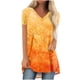 thumbnail image 2 of Puntoco 2024, tops a la moda de verano para mujer, blusa con estampado degradado a la moda para mujer, camisetas holgadas de manga corta con cuello en V, 2 of 5