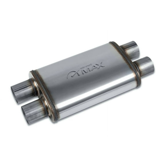 Street Max - SM11386 4"x9" Oval Body Muffler - 2.5" Dual In / 2.5" Dual Out