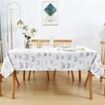 thumbnail image 3 of Vinyl Tablecloths for Rectangle Tables Reusable PVC Waterproof Plastic Table Cloth Oilcloth Long Tablecloth for Baby ShowerSpillproof Wipeable Table Cover 60 x 102 Beige Floral Bird, 3 of 6