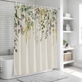 thumbnail image 5 of Eucalyptus Leaves Shower Curtain Set - 48" x 72" Washable Bathtub Curtain with 12 Hooks, Green Summer Botanical Rustic Waterproof Fabric Stall Shower Curtains for Bathroom/Bathtub Décor, 5 of 6