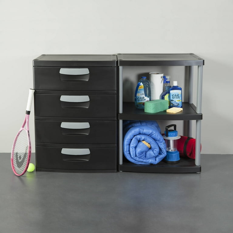 Sterilite 3 Shelf Unit Black Walmart