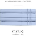 thumbnail image 4 of CGK Linens Extra Soft Pillowcases Set of 4 - Queen / Standard Size Hotel Luxury Breathable & Cozy 4-Piece Pillow Covers, Light Blue, 4 of 7