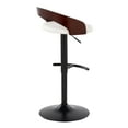 thumbnail image 4 of Grotto Adjustable Bar Stool, Black Bar Stools, Bar Chairs, Swivel Bar Stools, Bar Stools Set of 2, Bar Stools for Kitchen Counter (Cherry Wood, White), 4 of 10