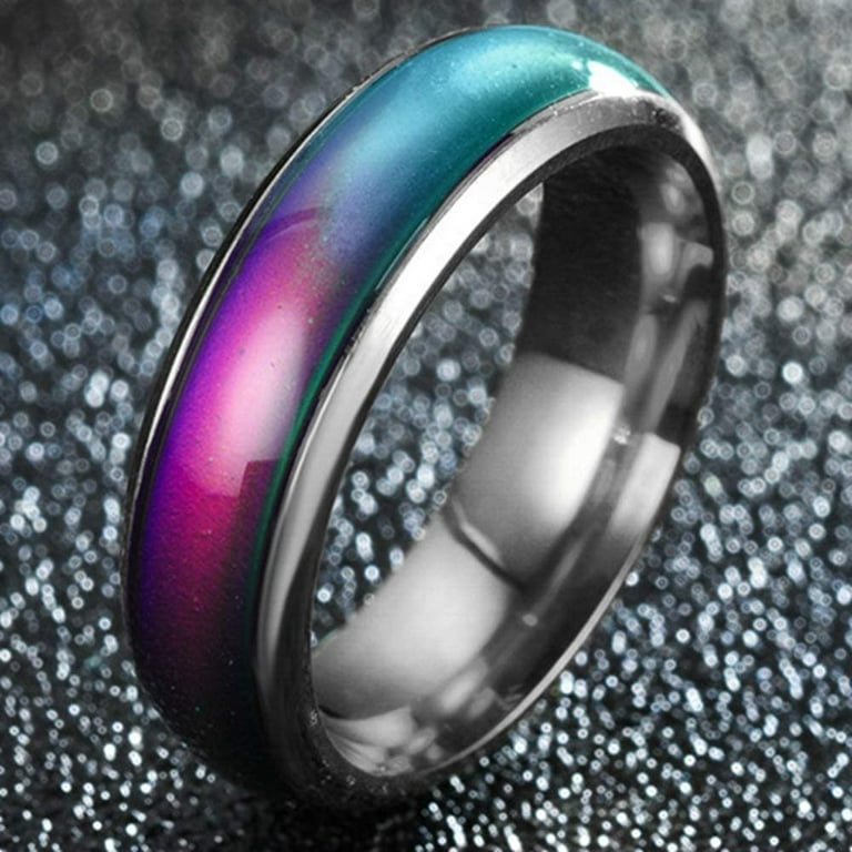 Stainless Steel Color Changing Mood Ring Temperature Rings For Women and  Men