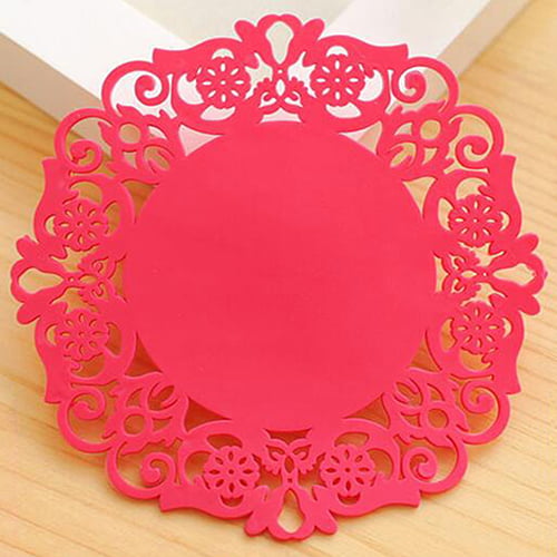 Lace Flower Doilies Silicone Coasters Tea Cup Mat Pad Insulation Mug Placemat DB 